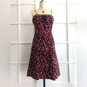 Marc Jacobs Navy, Grey, and Red dots A-line dress.